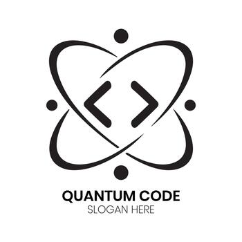 WebQuantum Code Programming Software Development Tech Atom Orbit Code Logo Design Concept and Quantum Technology Logo vector