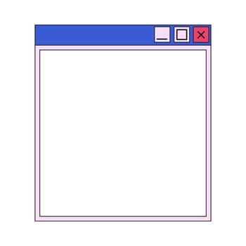 Blank retro computer application window vector