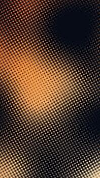 Orange halftone dot pattern background, abstract gradient effect vector