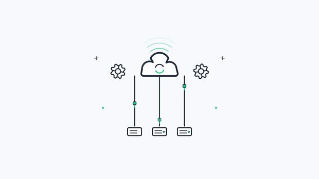 nuage l'informatique réseau optimisation et Les données synchronisation animation video