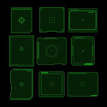 User interface overlay elements scanning technology grid vector