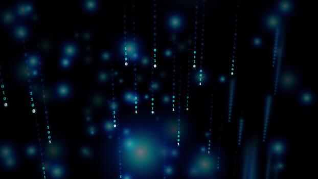 Falling Binary Code Data Stream Background video