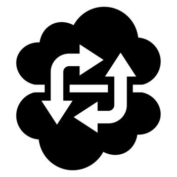 nube datos sincronizar transferir intercambiar icono vector