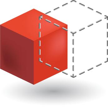 Pattern cube with dashed outline icon vector