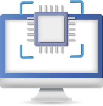 Embedded System Computer Processor Icon vector