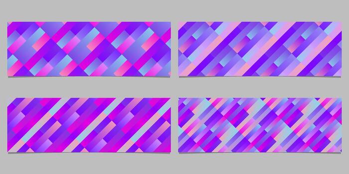 Abstract gradient rectangle pattern banner template set vector