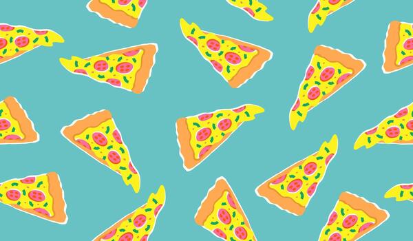 Pizza pattern background vector