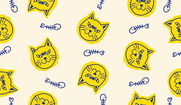 Cats pattern background vector