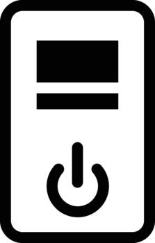 escritorio computadora UPC torre Procesando unidad, departamento, plano icono, plano estilo vector