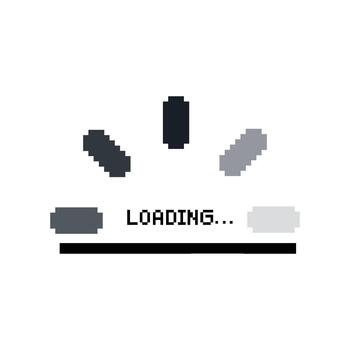 Pixel half circle loading progress vector