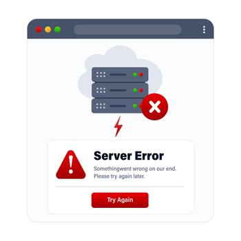 Website server error interface. illustration vector