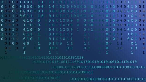 Falling numbers. Digital binary and programming code. Algorithm numbers and digitalization green blue violet vector
