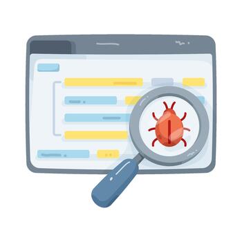 Software Bug Debugging Illustration vector
