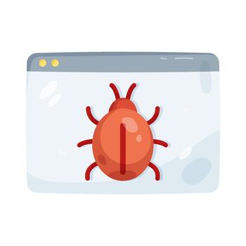 Computer Software Bug Illustration vector