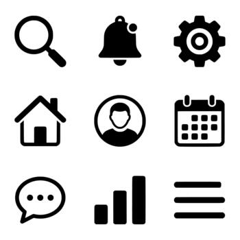 Essential user interface icon set vector