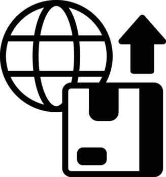 exportar sólido icono ilustración vector