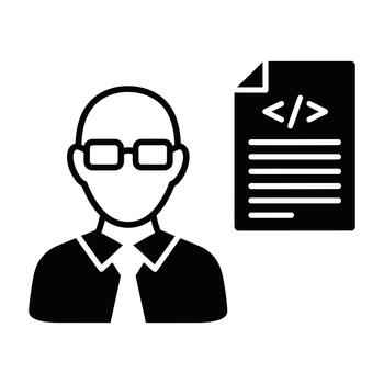 programmer coding on computer vector