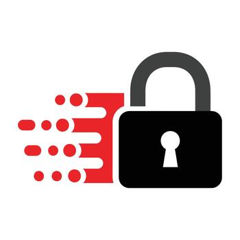 Padlock with binary code security concept vector