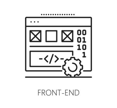 Software front end program code line icon vector