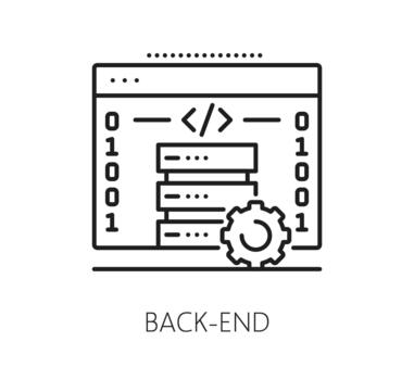 Software back end program code line icon vector