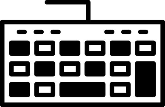 teclado semi sólido icono datos entrada vector