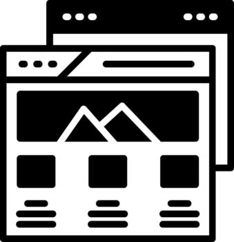 navegador semi sólido icono web navegador vector