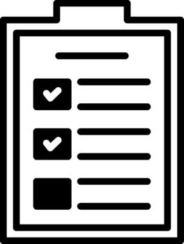 tarea semi sólido icono trabajo asignación vector