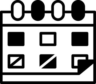 calendario semi sólido icono proyecto sincronización vector