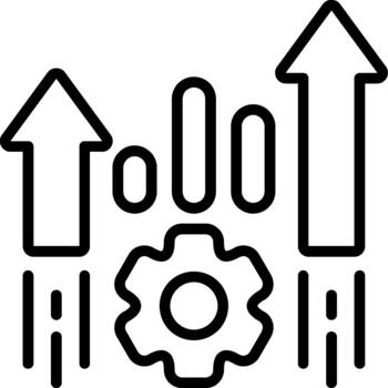 lugar de trabajo eficiencia lineal icono trabajo mejoramiento vector