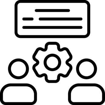 taller lineal icono práctico formación vector