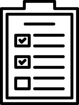 tarea lineal icono trabajo asignación vector