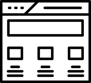 sitio web lineal icono web plataforma vector