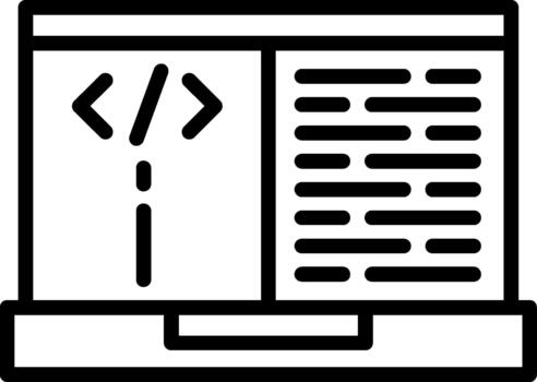 codificación lineal icono sitio web codificación vector