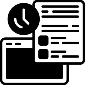 proyecto administración semi sólido icono tarea coordinación vector