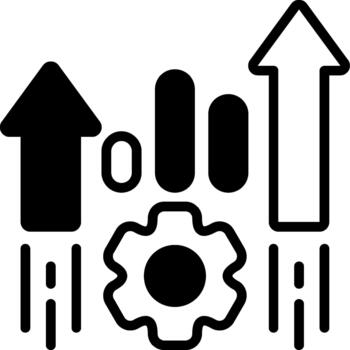 Workplace Efficiency Semi Solid Icon Work Optimization vector