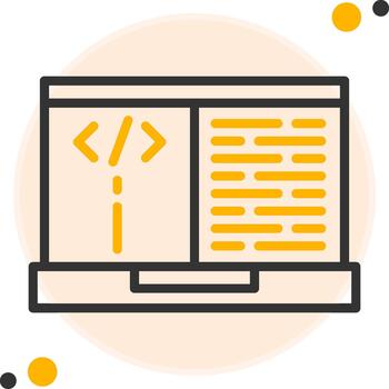 codificación línea dos color icono sitio web codificación vector
