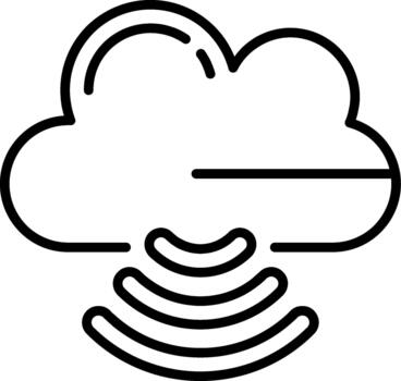 nube lineal icono en línea informática vector