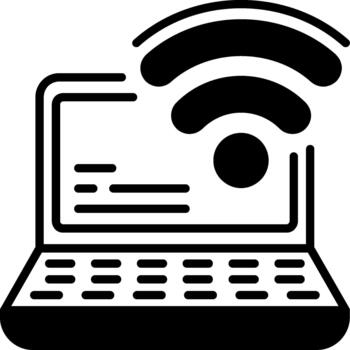 computadora red semi sólido icono dispositivo redes vector