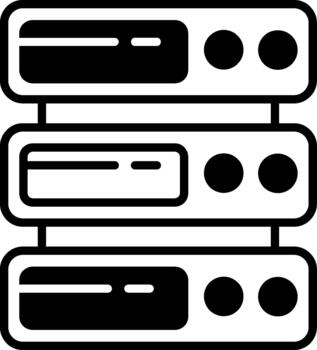 servidor semi sólido icono datos hospedaje vector
