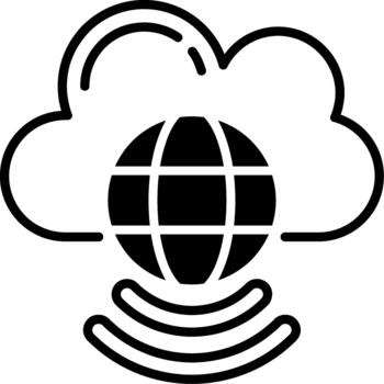 silbido semi sólido icono conexión pruebas vector