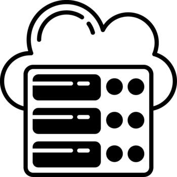 datos centrar semi sólido icono servidor instalaciones vector