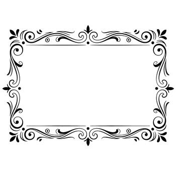 multa volutas rectangular ornamental frontera marco vector