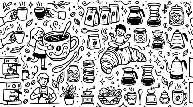 Coffee Making Process Set vector