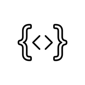 Programming Code Brackets Line Icon vector