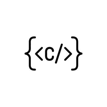 HTML Code Syntax Brackets Line Icon vector