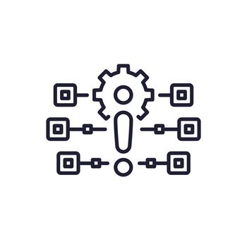 process error line icon, problem or failure vector