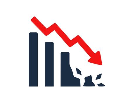 Sales Decrease Warning Icon vector