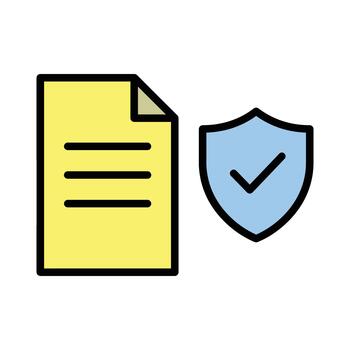Document shield with checkmark vector