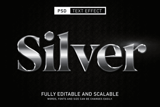 plata texto efecto editable modelo psd