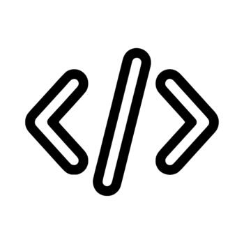 minimalista contorno codificación soporte desarrollador símbolo tecnología web interfaz icono vector